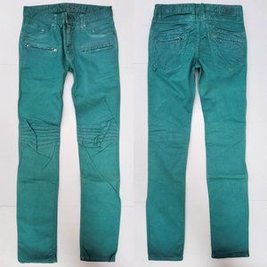 New Men's ROBIN'S JEAN Motard Slim Coated Jeans